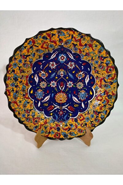 Sultan Çini -cm Çini El Emeği Desenli 25 Cm Özel El Işi Teship Sanatı Duvar T...