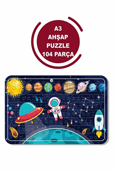 Baskı Atölyesi Astranot Uzay Ve Gezegener A3 104 Parça Puzzle, Oyuncak, Yapboz