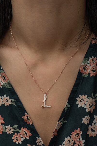 Nereze 925 Ayar L Harfi Kolye Kadın Gümüş Kolye