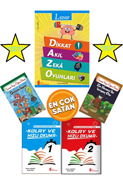 Ata Yayıncılık Dikkat Akıl Zeka Oyunları 1.sınıf +hızlı Ve Kolay Okuma Seti 1...
