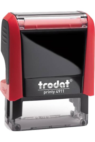 Trodat 4911 كاشي أحمر اللون بحشوة سوداء (قم بإرسال النص الذي تريد كتابته)