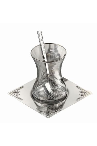 ÖzSa Home Hürrem Stainless Steel 18 Piece Stylish Tea Set with Cup