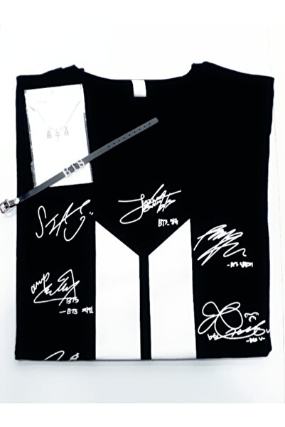 GC GÖKHAN CLUB Set Brățări Colier Colier Unisex Tematic Bts Negru 3 Piese