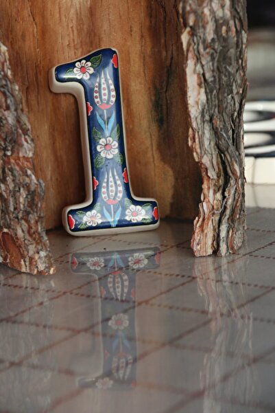 Yılmazel 3 Renk Seçenekli El Yapımı Seramik Kapı Numarası, Kapı Numaraları 1 Lacivert