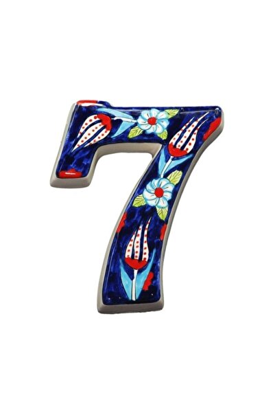Yılmazel 3 Renk Seçenekli El Yapımı Seramik Kapı Numarası, Kapı Numaraları 7 Lacivert
