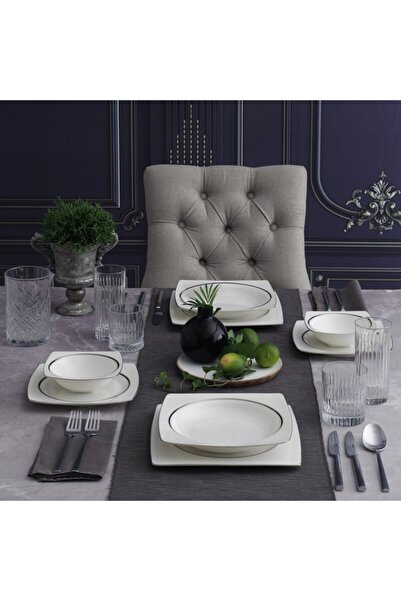 Güral Porselen Carolıne 85 Parça Kare Bone Yemek Takımı - 226