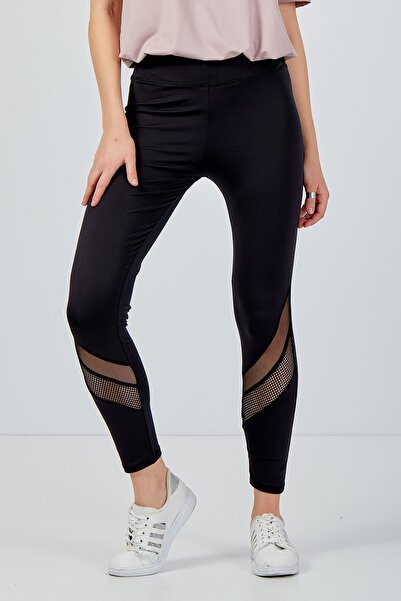 orcey Kadın Siyah Fileli Sporcu Taytı Orc01030300009002