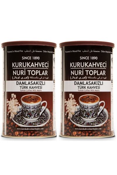 kurukahveci nuri toplar Damlasakızlı Türk Kahvesi 250 Gr-2 Adet Teneke Kutu(1...