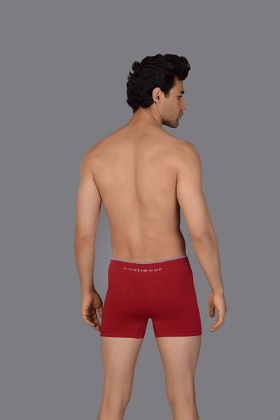 COTBOXER Claret Red Men's Seamless Boxer