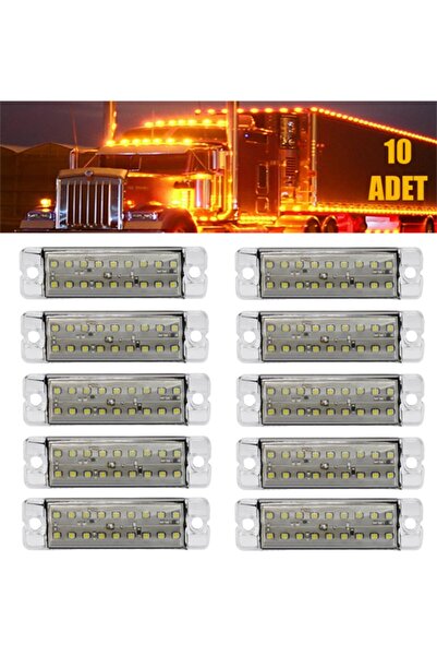 Light 18 Ledli Yan Marker Lamba Kamyonet Dorse Kamyon Led Lamba Beyaz 12 Volt...