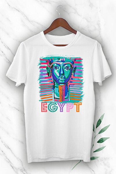 perseusshopping Λευκό μπλουζάκι Unisex της Αρχαίας Αιγύπτου Φαραώ με τύπωμα