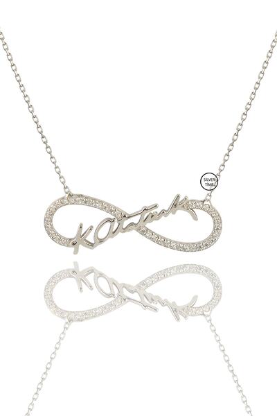 SilverTime 925 Ayar Gümüş Sonsuzluk Kemal Atatürk Kolyesi