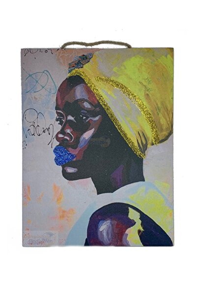 Dünyadan Hediyeler Afrika Kadın Temalı Simli Tablo