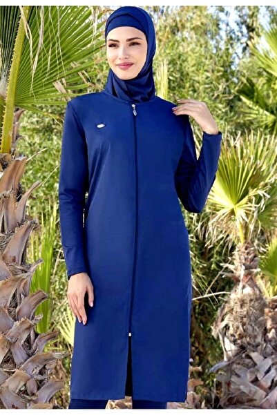 Adasea Μοντέλο 1250 Full Covered Dark Navy Blue Hijab μαγιό