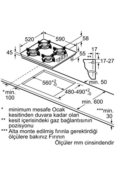 Bosch Pop6c6o10l 60 Cm Siyah Cam Lpg Ankastre Ocak