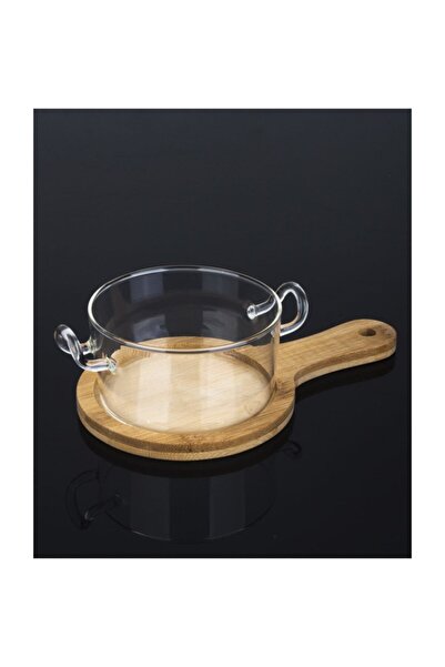 ACAR Glass Bowl with Bamboo Tray