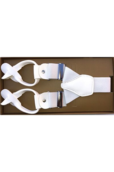 KemerSepeti Beyaz Düğmeli Pantolon Askısı