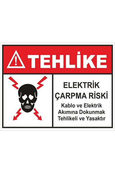 Dekotacım خطر الصدمة الكهربائية 25x35 سم. ديكوتا إعداد ولافتة التوجيه