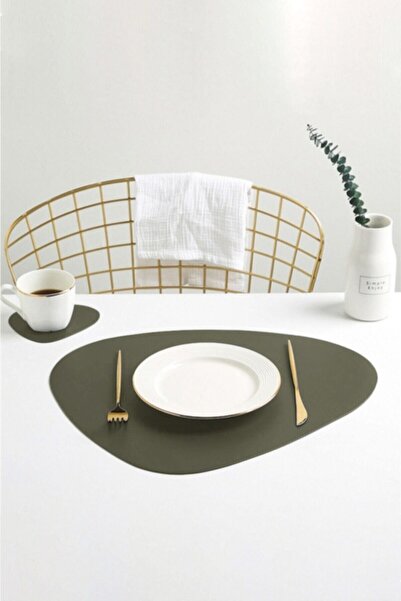 Esafe Home فيلوكس جلد أمريكي أخضر فاتح كاكي لشخصين 4 قطع