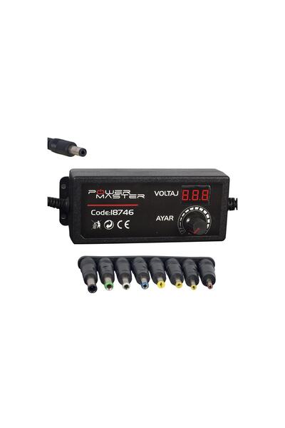 Powermaster 3v-12v 5000ma Çok Uçlu Ayarlı Kademeli Adaptör