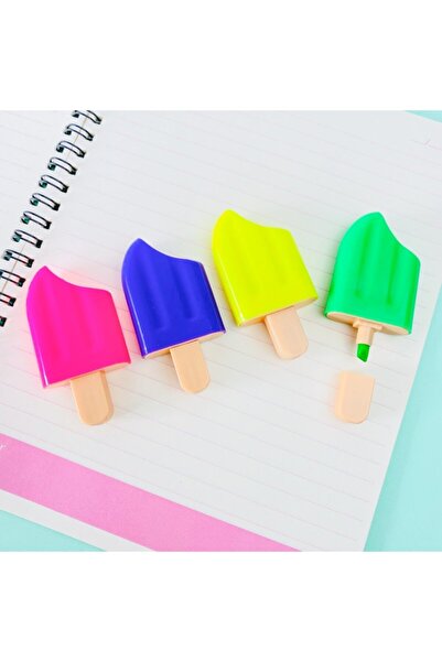 Adil Baba Dondurma Tasarımlı Fosforlu Kalem Set 4lü