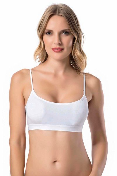 koza underwear Sutien alb pieptănat semi-tank top pentru femei