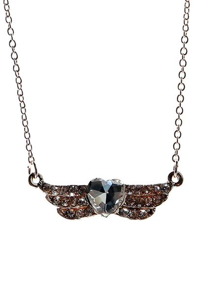 Rouge قلادة مولان على شكل قلب من حجر الزركون