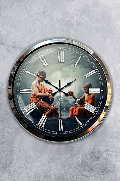 Kasva Concept هدية ساعة حائط من معدن الكروم مقاس 40 سم من الشرق الأقصى