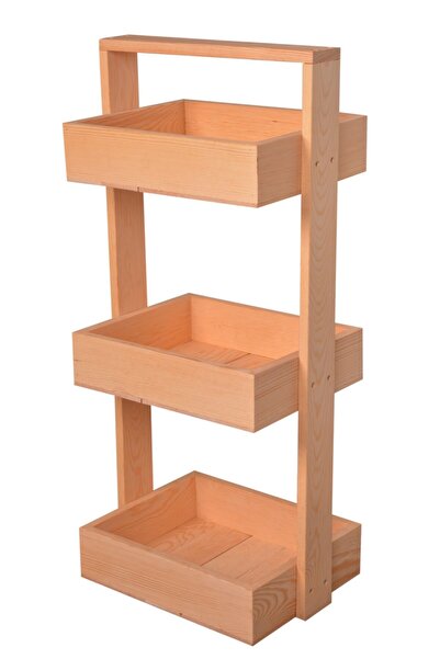 Wooden City Çok Amaçlı Ahşap Sepet Banyo Organizer Mutfak Düzenleyici Çiçekli...