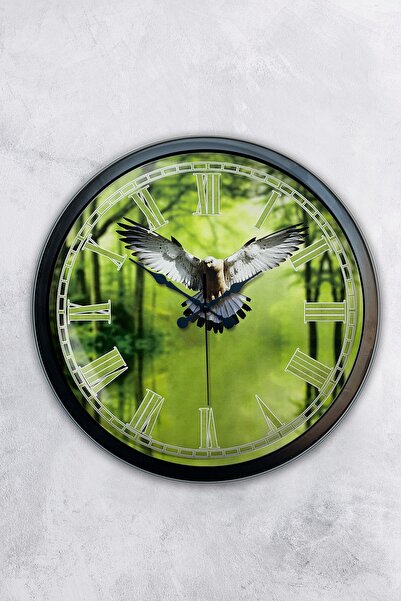 AİB STORE Δώρο 40 εκ. Μαύρο Μεταλλικό Ρολόι Τοίχου Αετός