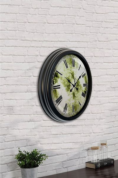 Kasva Concept Ceas de perete antic din metal negru de 40 cm