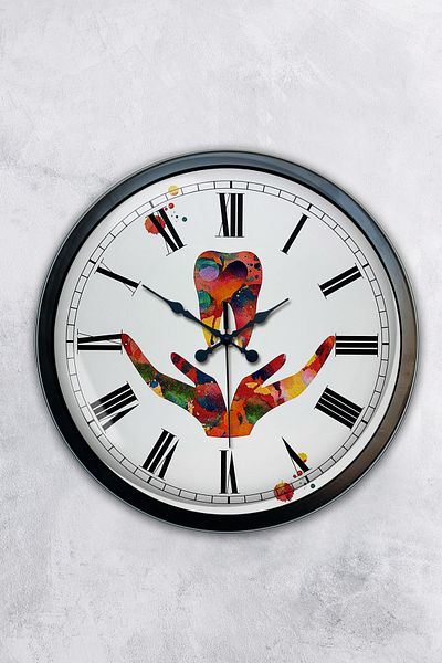 Kasva Concept Gift 40 cm Black Metal Tooth Wall Clock