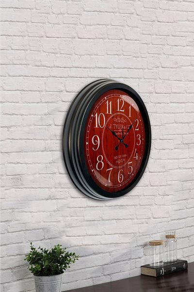 Kasva Concept Gift 40 cm Black Metal Boston 2 Wall Clock