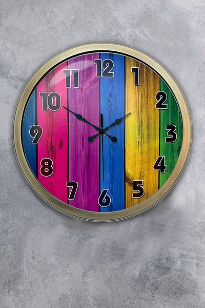 Kasva Concept Cadou 40 Cm Ceas de Perete Curcubeu Metal Vechi