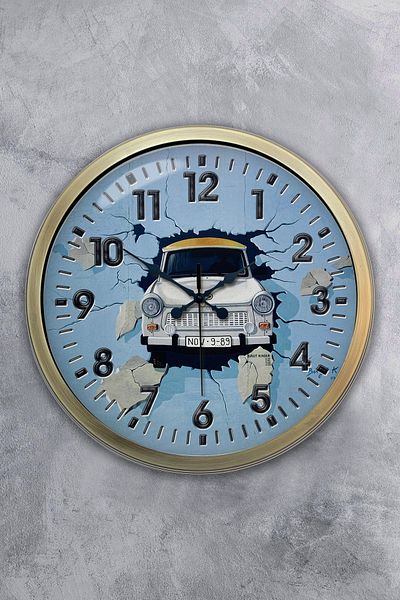 Kasva Concept 40 cm Antique Metal Flower Abbas Wall Clock