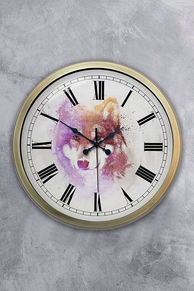 Kasva Concept Antique Metal Wolf Wall Clock