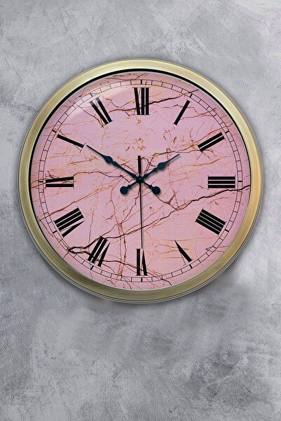 Dream Gift ساعة حائط معدنية وردية عتيقة مقاس 40 سم