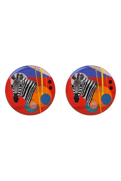 Porland Wild Life Zebra Flat Plate 28cm Set of 2
