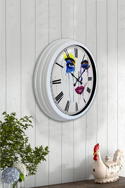 Kasva Concept Gift 40 cm White Metal Modern Art Wall Clock
