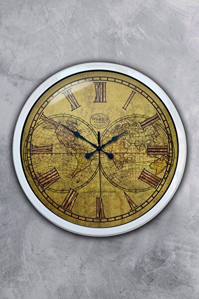 Platin Saat هدية ساعة حائط معدنية بيضاء مقاس 40 سم