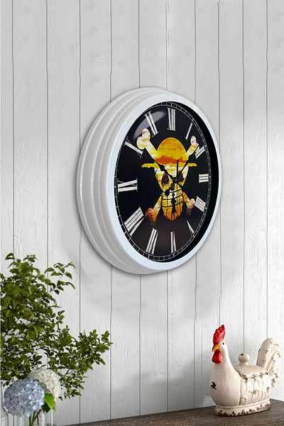Kasva Concept Gift 40 cm White Metal Pirate Wall Clock