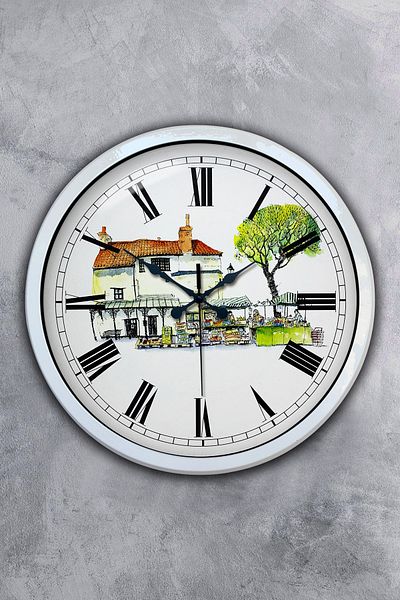Kasva Concept Ceas de perete de uz casnic din metal alb de 40 cm