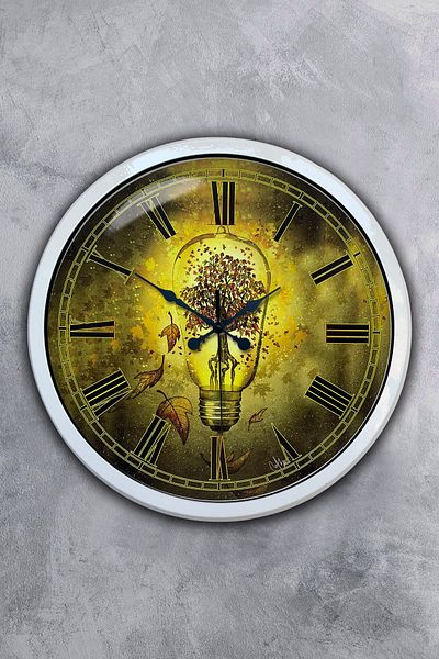Kasva Concept Gift 40 cm White Metal Bulb Wall Clock