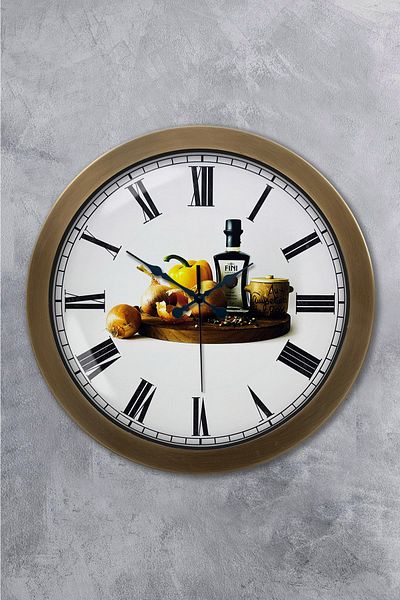 Kasva Concept Gift 36 cm Antique Metal Kitchen Wall Clock