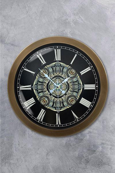 Kasva Concept Gift 36 cm Antique Metal Ottoman Pattern Wall Clock