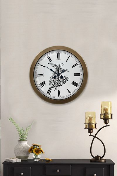 Kasva Concept Gift 36 cm Antique Metal Mevlana Wall Clock