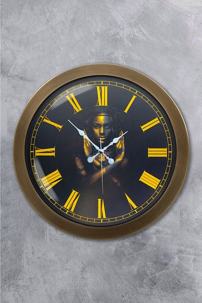 Kasva Concept 36 cm Antique Metal Women's Wall Clock