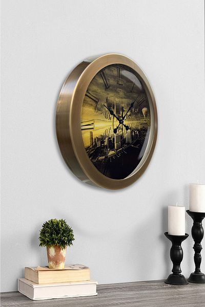 Kasva Concept Antique Metal New York Wall Clock 36 cm