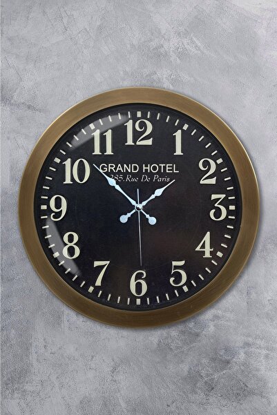 Platin Saat هدية ساعة حائط معدنية عتيقة مقاس 36 سم لفندق جراند