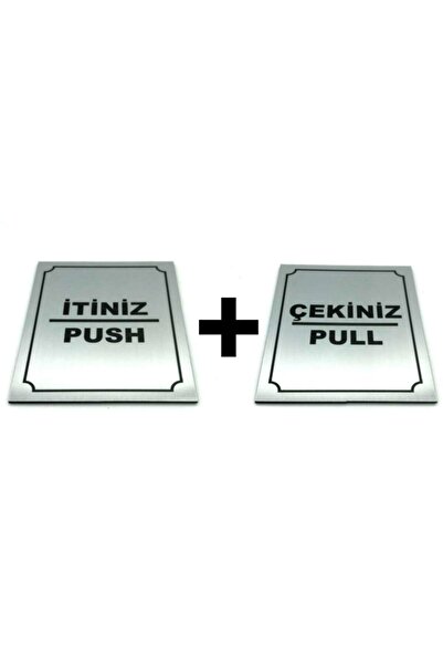 SE-Dizayn Itiniz Push Çekiniz Pull Takım 2 Adet Yönlendirme Tabela Yönlendirm...